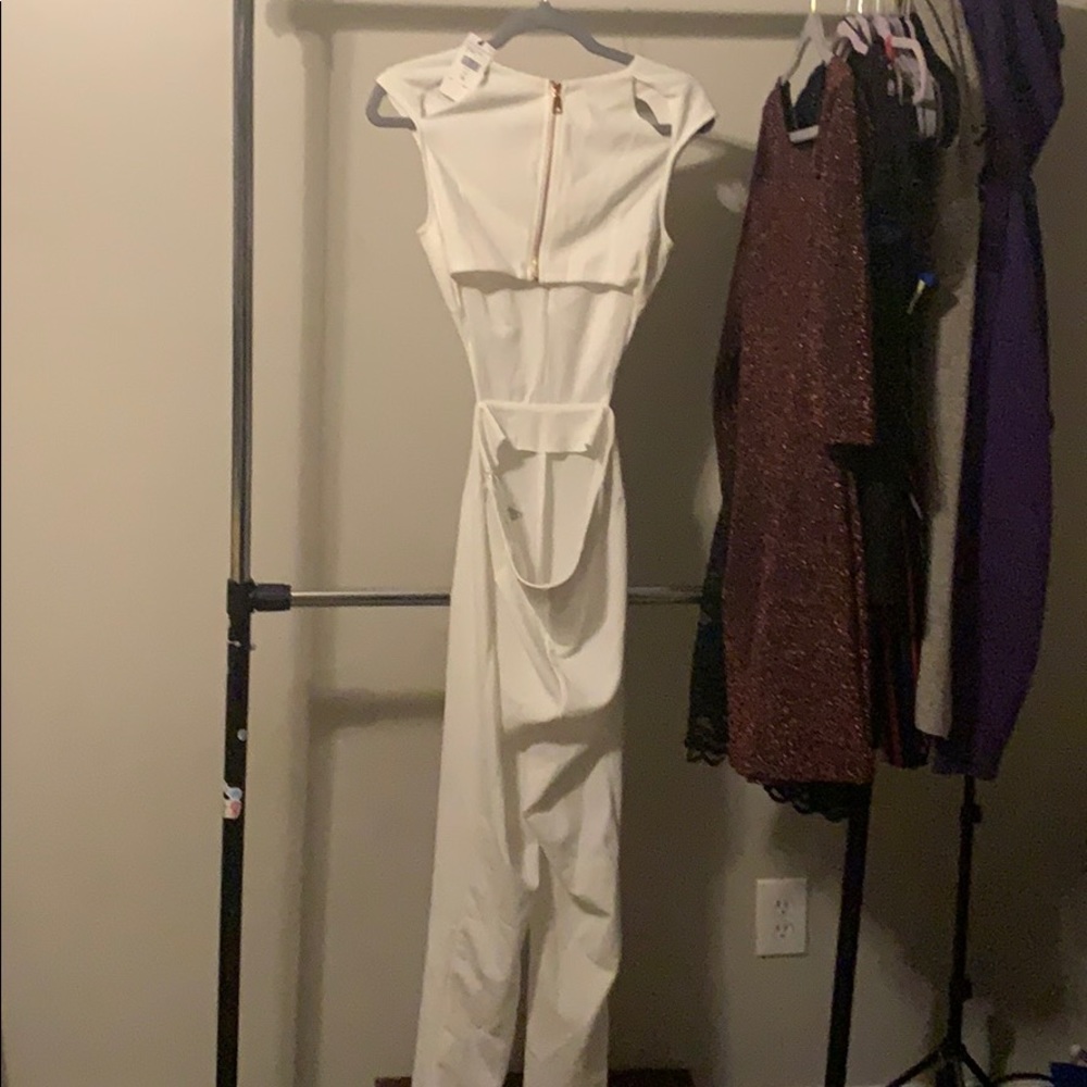 Fashion nova jumpsuit ivory size m